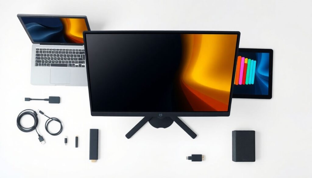 Обзоры мобильных мониторов и экранов дополненной реальности - иллюстрация